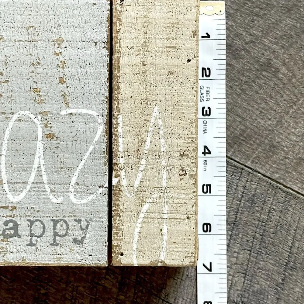 New! “Crazy Happy” Light-Brown Wooden Home Decor/Sign. 7 in. x 8.5 in.
